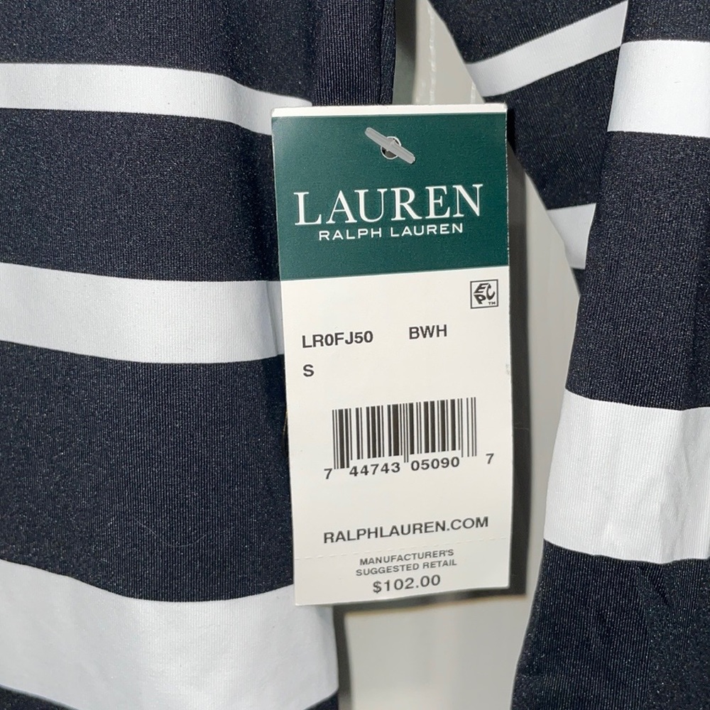 Lauren Ralph Lauren Gradient Stripe Long Sleeve Rashguard 2 Piece Swimsuit - Picture 12 of 16